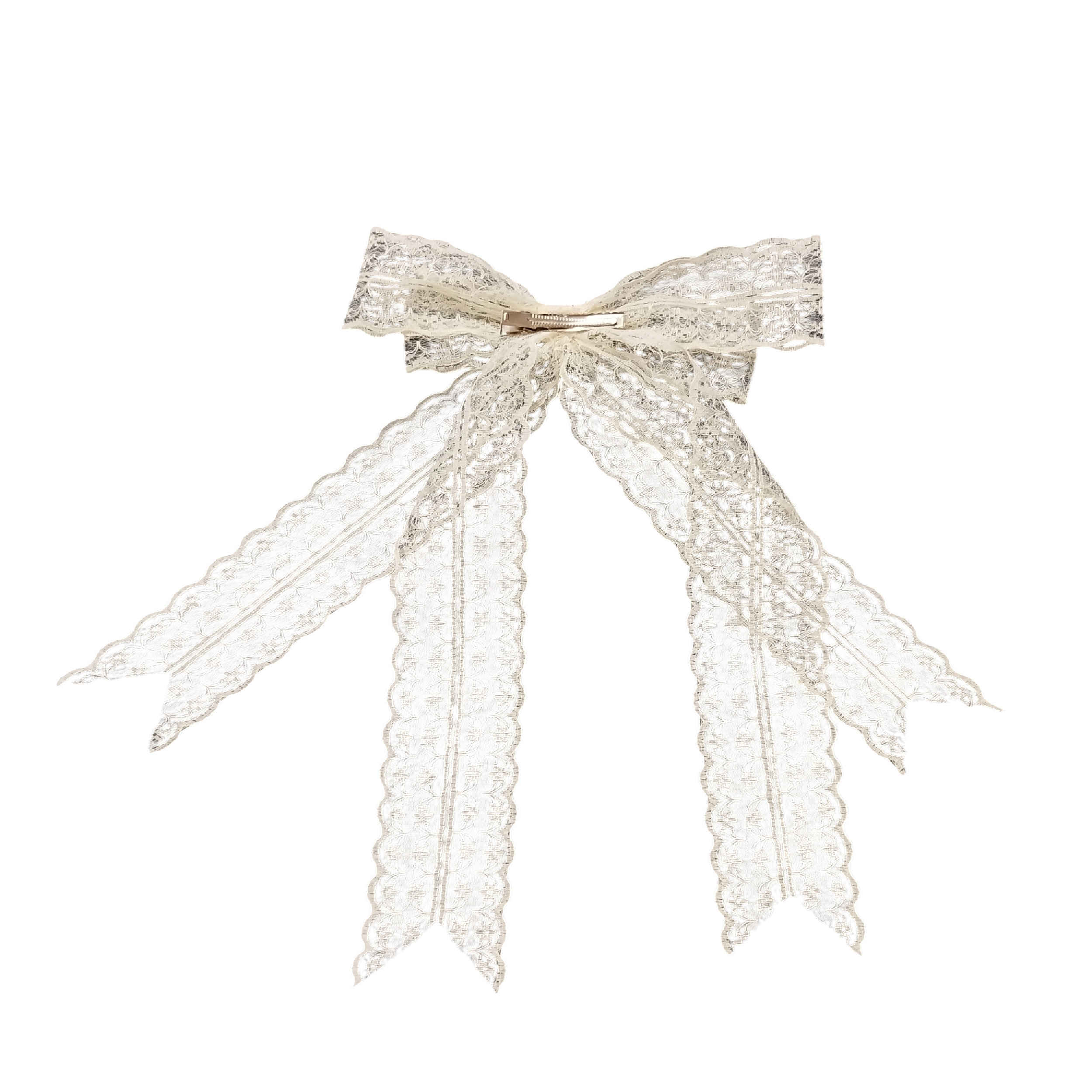 Women’s Lace Hair Clip Bow White for All Hairstyles
