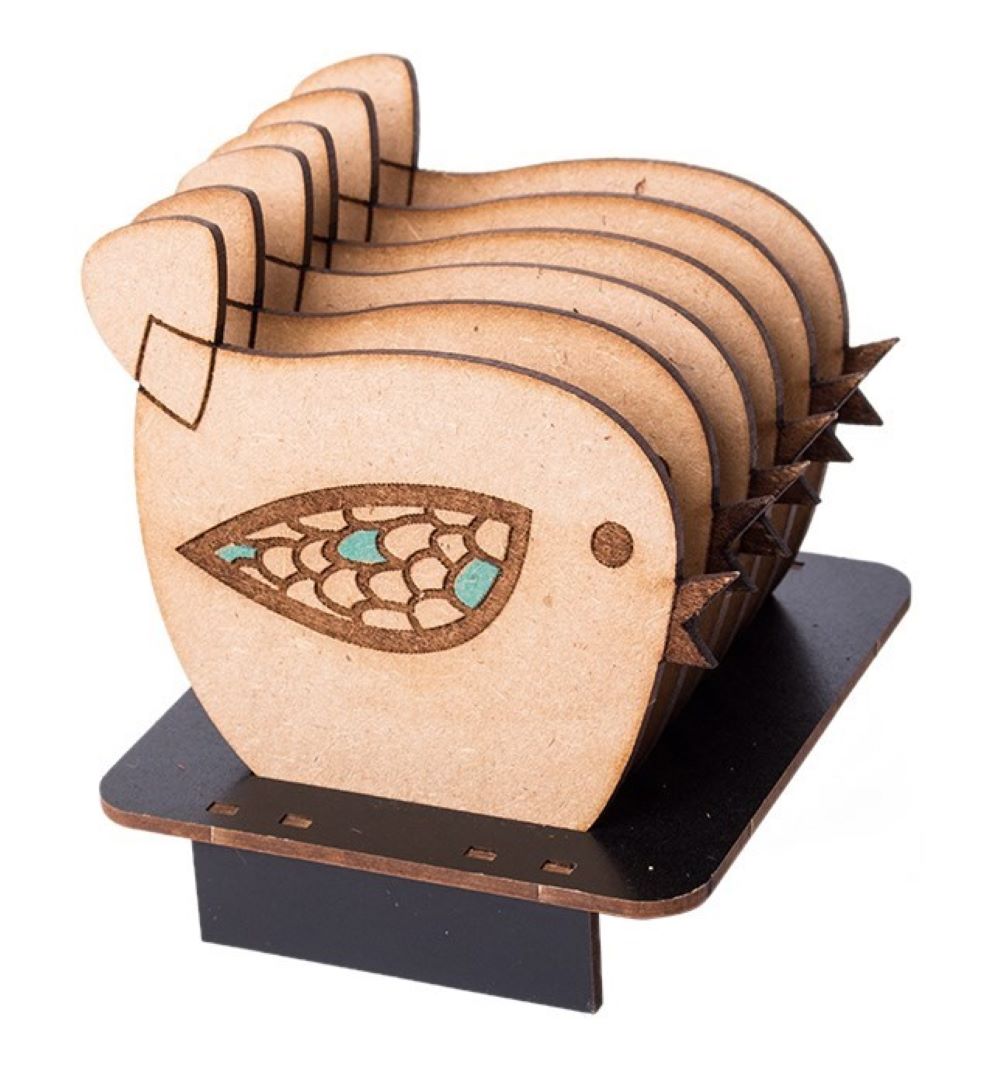Wooden Coaster – Eco Friendly & Functional in Bird Design (Pack of 6)