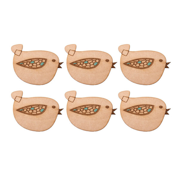 Wooden Coaster – Eco Friendly & Functional in Bird Design (Pack of 6)