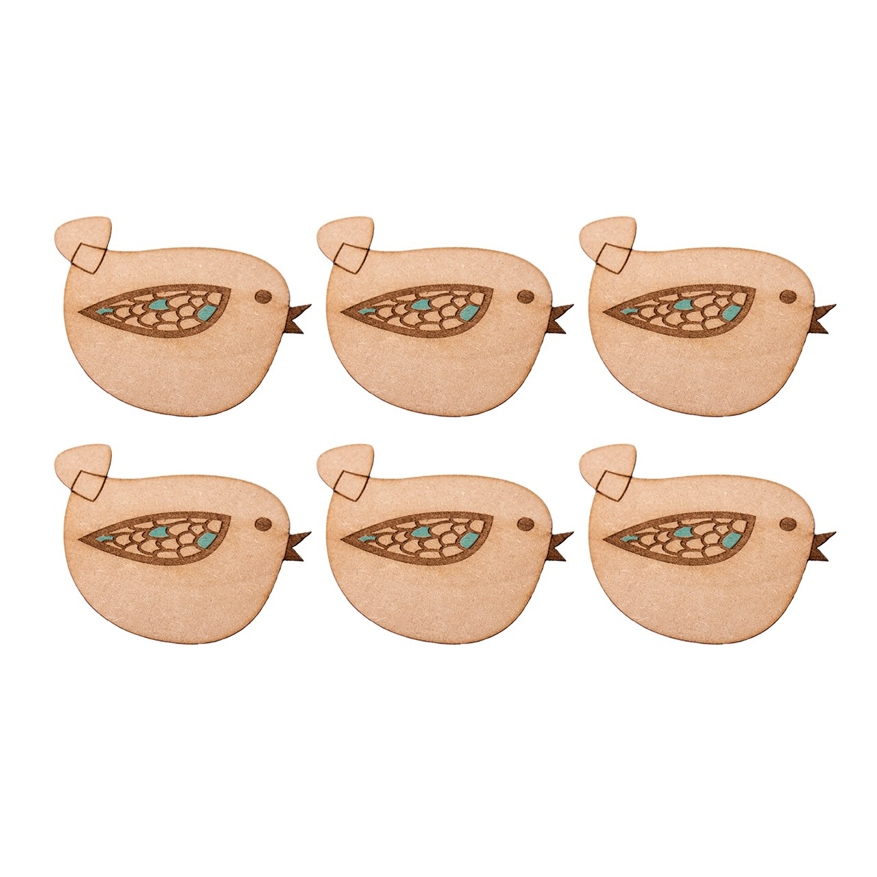 Wooden Coaster – Eco Friendly & Functional in Bird Design (Pack of 6)