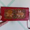 Handmade Genuine Wallet Leather Bag – Detailed Carving, Hand-Painted, and Stitched with Precision
