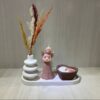 Candle Set Includes Angel Candle, Heart Candle, Waterfall Vase, and Under TrayConcrete