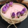 Aromatic Botanical Candles with Pottery Jar and Rose Flower Design