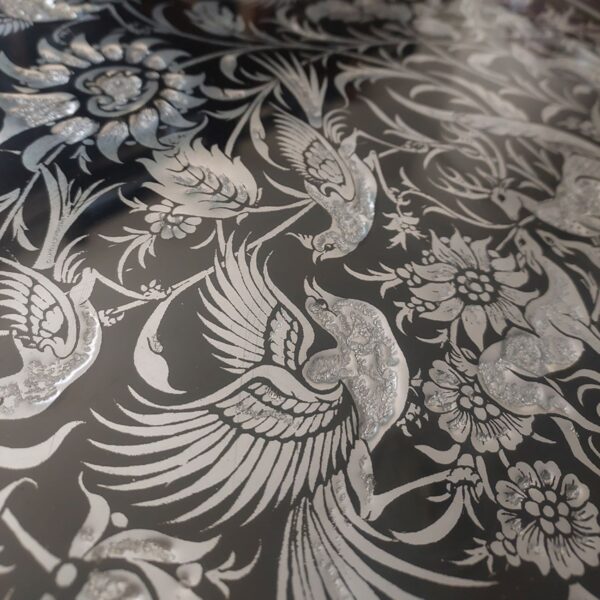 Bird and Flower Engraving in Brass Wall Frame – Timeless Design