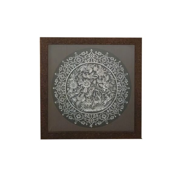 Bird and Flower Engraving in Brass Wall Frame – Timeless Design