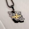 Black and Gold Faravahar Necklace - Elegant Persian Symbol of Strength and Wisdom