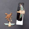Bracelet and Necklace Set of Faravahar in Copper & Turquoise Inlaid