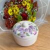 Ceramic Sugar Bowl with Beautiful Floral Pattern & Lid