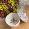 Ceramic Sugar Bowl with Beautiful Floral Pattern & Lid