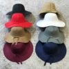 Women's Wide Brim Felt Hat with Bow Tie Design