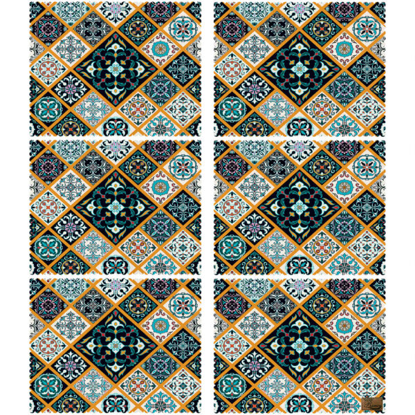 Contemporary Geometric Floral Design Placemat – Aesthetic & Practical (Set of 6)