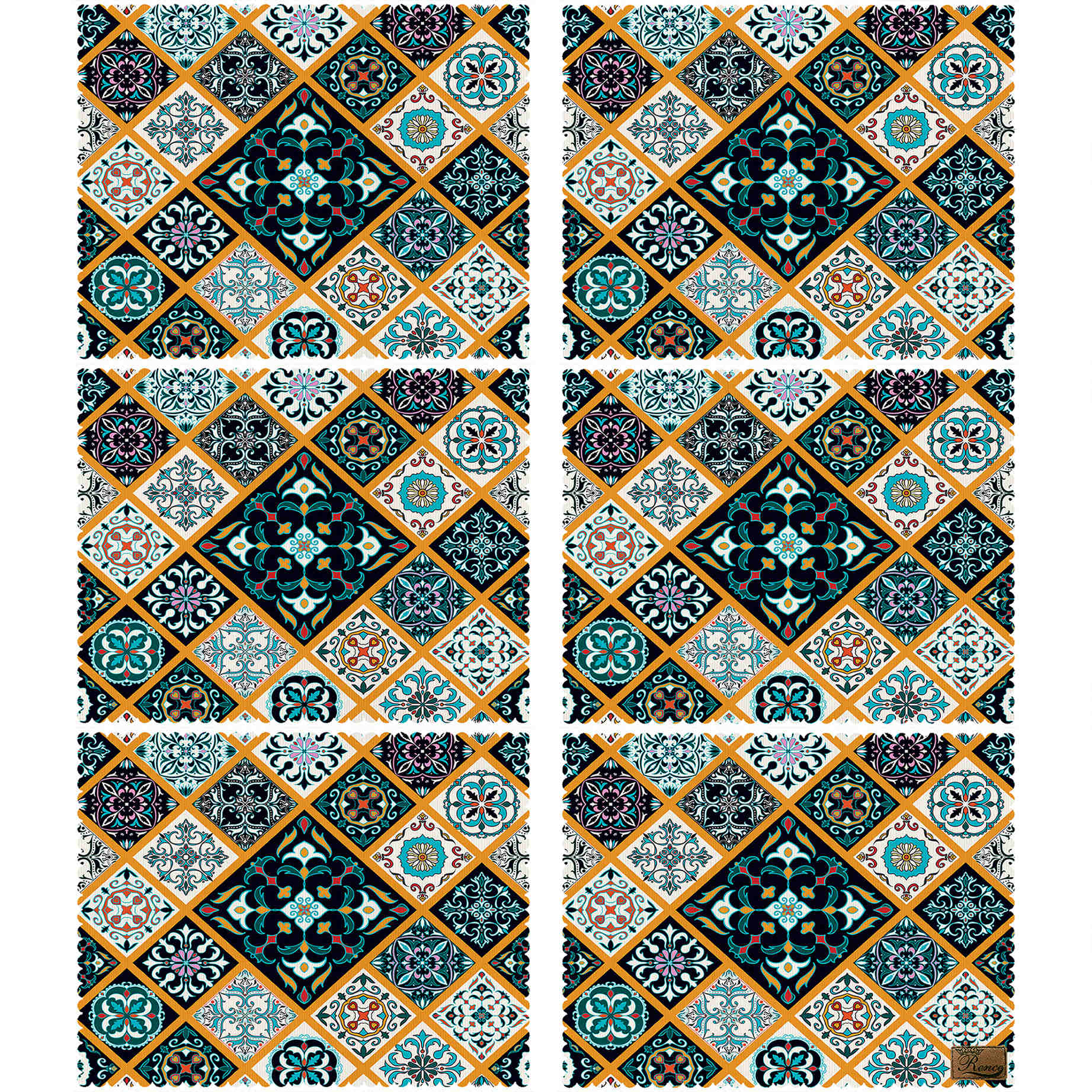 Contemporary Geometric Floral Design Placemat – Aesthetic & Practical (Set of 6)