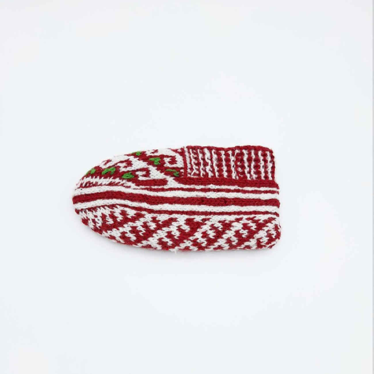 Crochet Slipper for Women- Handwoven, Traditional Style in Red with Geometric Design
