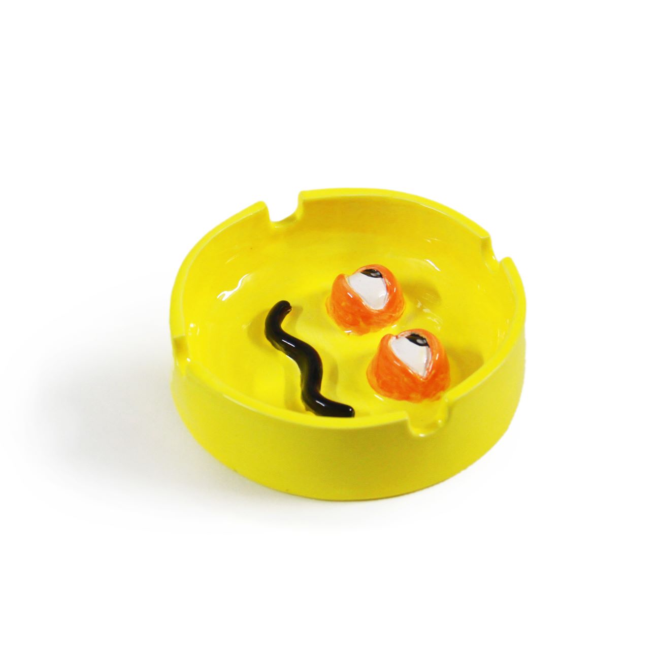 Custom Handmade Ceramic Ashtray with Trendy Sticker Design