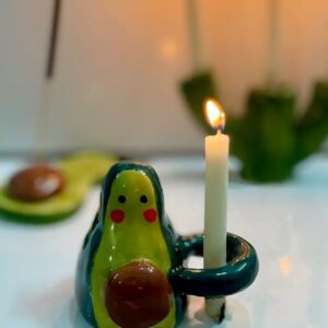 Cute Decorative Ceramic Candle Holder for Elegant Interiors – Avacado Style