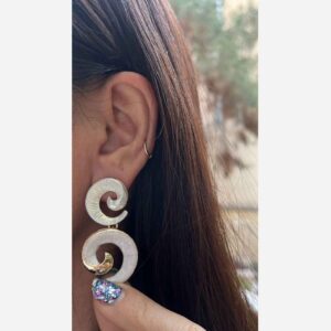 Steel Minakari Dangle Earrings Hollowed  Enamel Out Round Pendants for Women