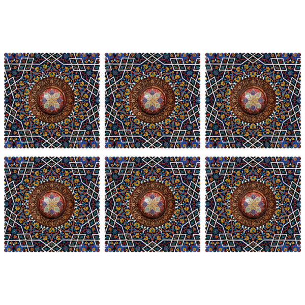 Decorative Geometric Floral Table Mat – A Blend of Style & Tradition (Set of 6)