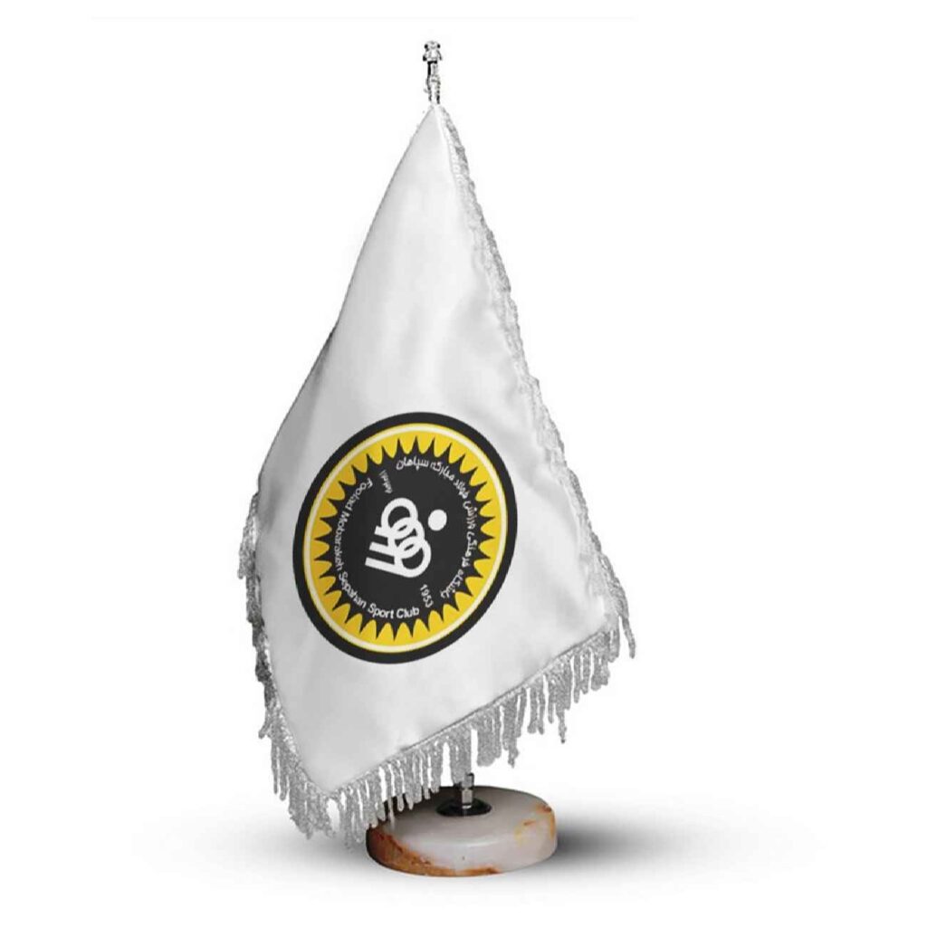 Desk Flag of Sepahan Football Team with Stone Base Suitable for Fans