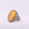 Divine Radiance – Sharf al-Shams Silver Ring with Droplet Pattern for Men