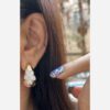Steel Minakari Elegant Floral Huggie Earrings – Chic & Stylish