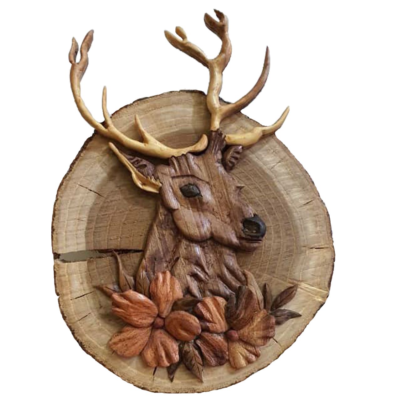 Elegant Handcrafted Deer Marquetry Art A Timeless Piece of Nature’s Beauty