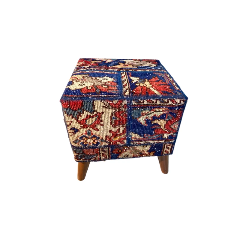 Elegant Iranian Carpet Pouf A Blend of Culture and Comfort