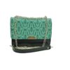 Elegant Shoulder Bag with Chain and Matching Scarf