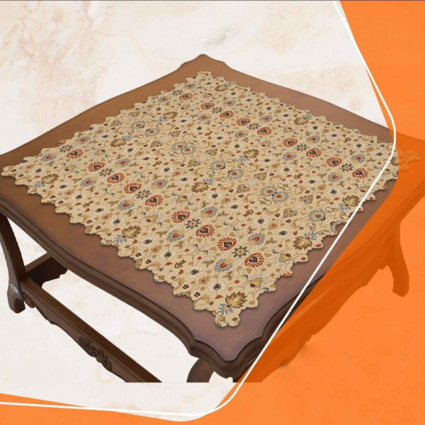 Elegant Velvet Tablecloth with Geometric Floral Design