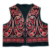 Embroidered Vest with Floral Red Design for Women