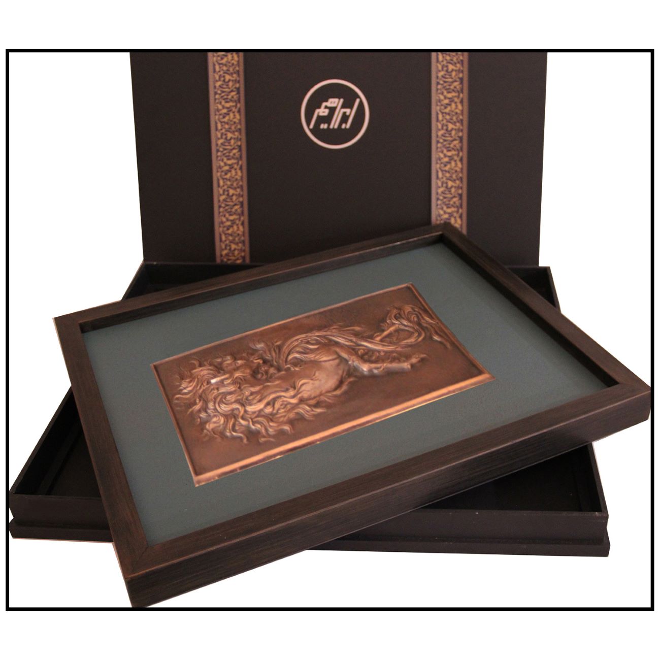 Engraved Brass Framed Art – Horse Design