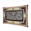Engraved Panel Brass with Bird and Flower Design in Khatamkari Frame