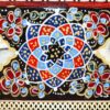 Engraved Panel Brass with Bird and Flower Design in Khatamkari Frame