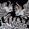 Engraved Panel Brass with Bird and Flower Design in Khatamkari Frame