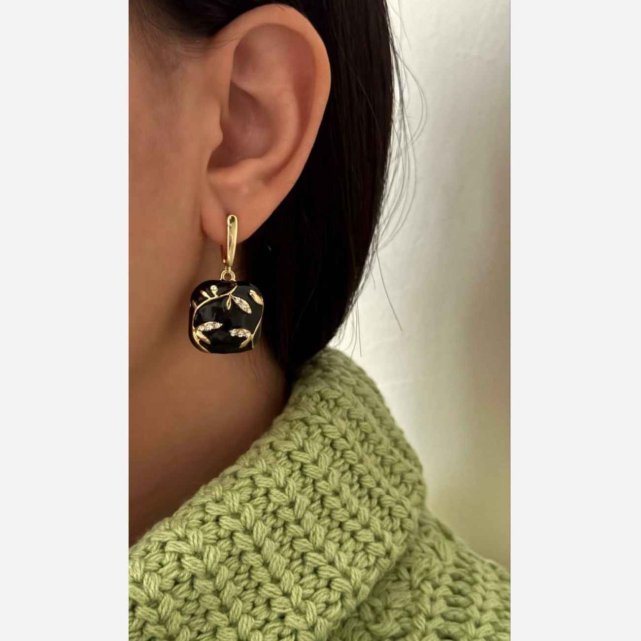 Steel Minakari Blossom Charm Drop Earrings – Delicate & Stylish