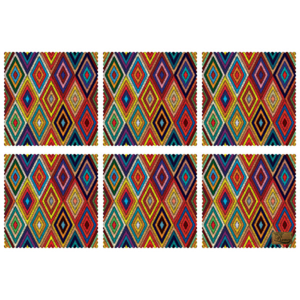 Geometric Diamond Design Placemat (Set of 6)