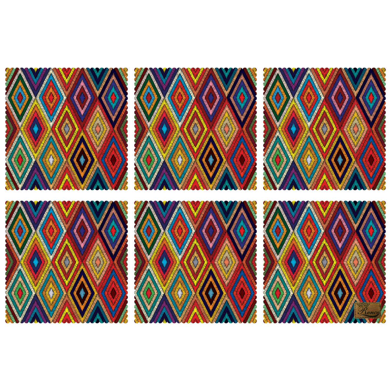 Geometric Diamond Design Placemat (Set of 6)