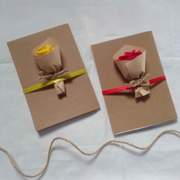Hand-Painted Rose Floral Greeting Card (x8)