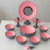 Handcrafte Elegant Simplicity Minimalist Pink Haft Seen Set of 12