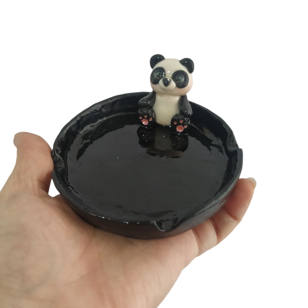 Handcrafted Ceramic Ashtray Panda Design Unique & Cute Style