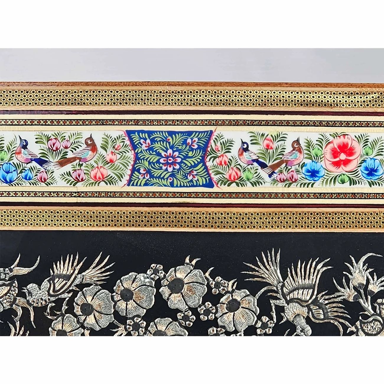 Handcrafted Engraved Brass Wall Frame with Khatamkari Designed