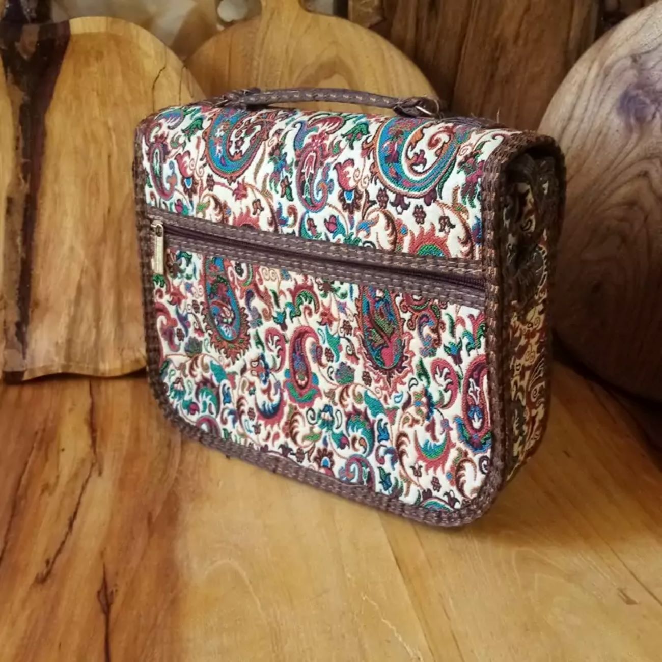 Handcrafted Termeh Shoulder Bag Featuring Persian Design