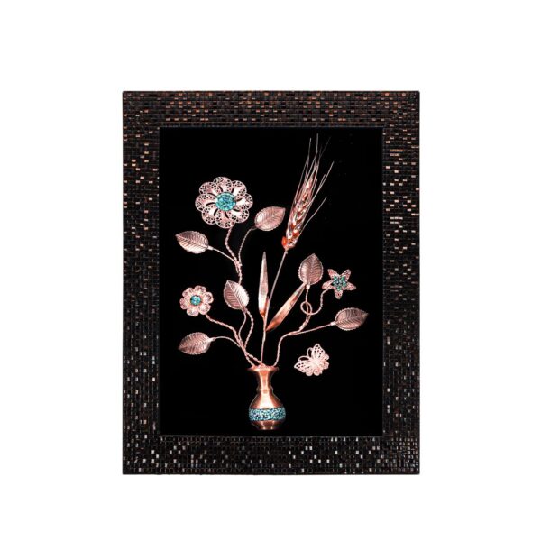 Handcrafted Wall Frame Turquoise Inlay Design – Flower Pot Model