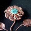 Handcrafted Wall Frame Turquoise Inlay Design - Flower Pot Model