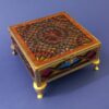 Handcrafted Wooden Jewelry Box with Geometric Design Copper