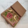 Handcrafted Wooden Jewelry Box with Painted Bird & Flower