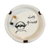 Handmade Ceramic Ashtray with Fun Calligraphy Design
