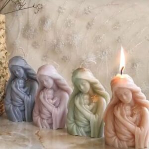 Handmade Sculpture Candle Mother & Baby Design