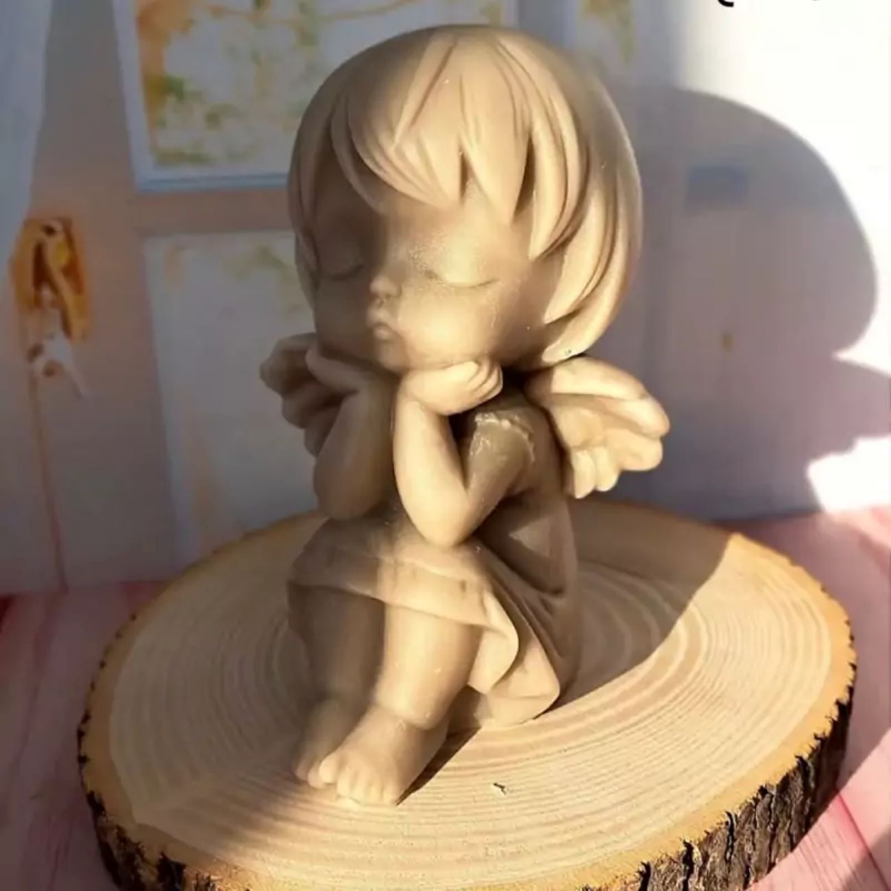 Handmade Sculpture Candle Siting Little Angle - Cute Idea for Gift & Decor ( 5 Pcs)