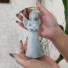 Handmade Set of Angel Candle, Rainbow, Sphere, and Concrete Tray
