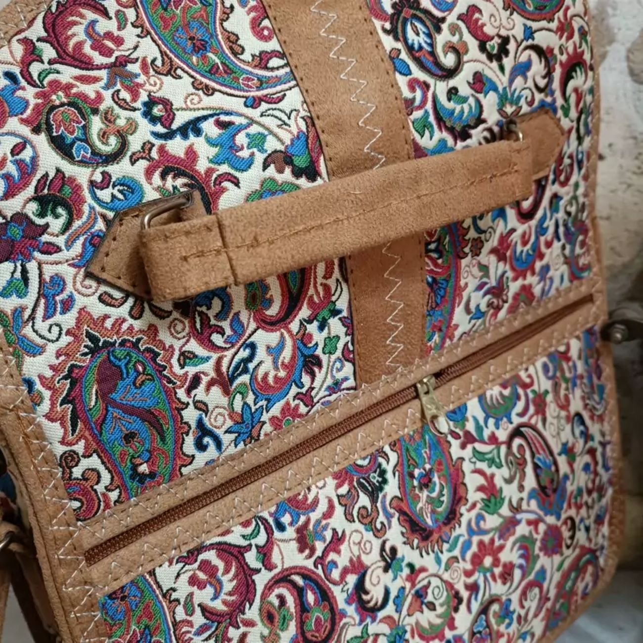Handmade Termeh Crossbody Bag with Persian Heritage Pattern